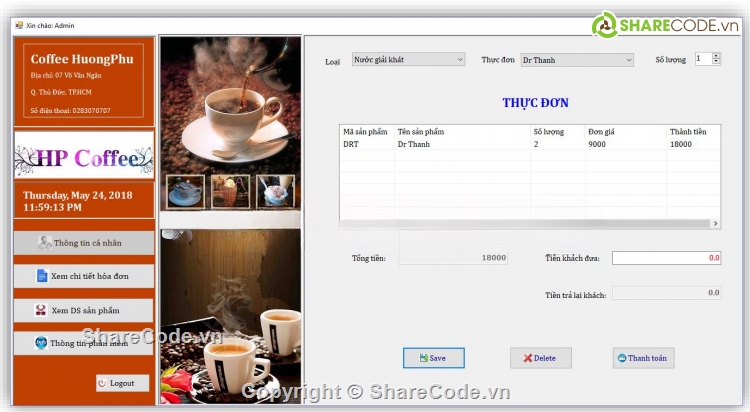 quản lý bán hàng,Code quản lý,quản lý cafe,full báo cáo,quản lý cửa hàng