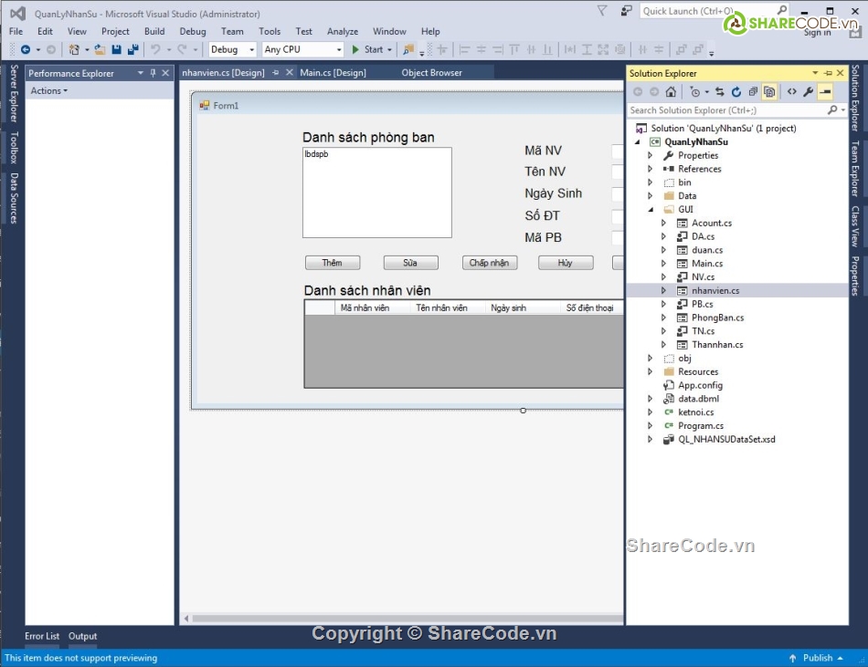 quản lý nhân sự,Code quản lý,quản lý c#