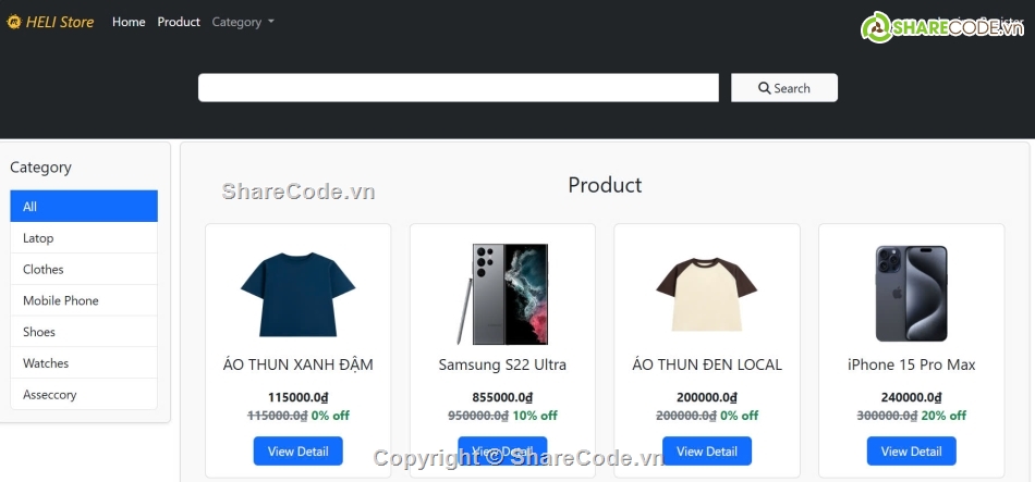 Web bán hàng,code java,Java Springboot,sharecode,code web