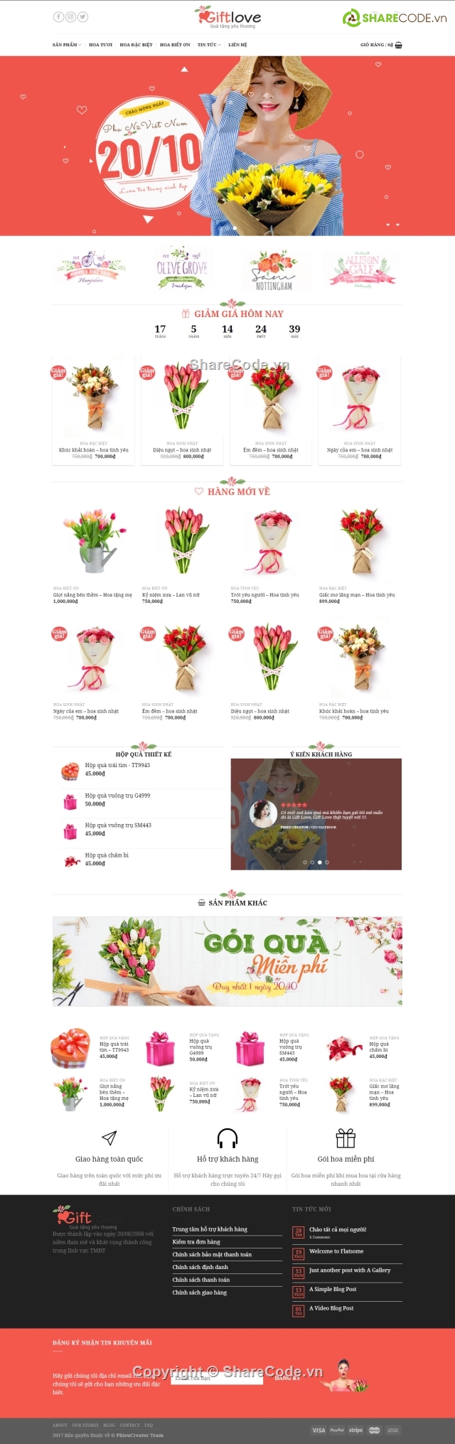 bán hoa,web bán hàng bằng wordpress,web ban hoa,web quà tặng lưu niệm,code wordpress bán hoa