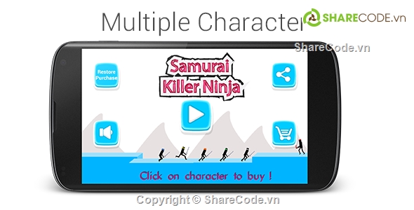 android game,codecayon,Ninja Samurai,Multiple Character