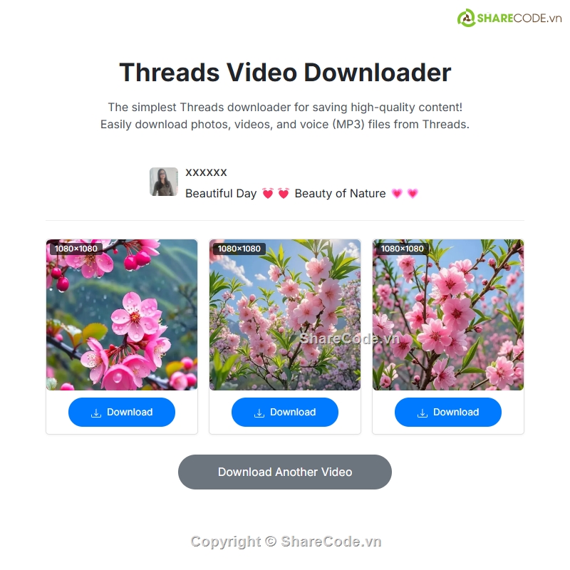 Share code threads video downloader,threads video downloader plugin wordpress,plugin threads video downloader,vietbase