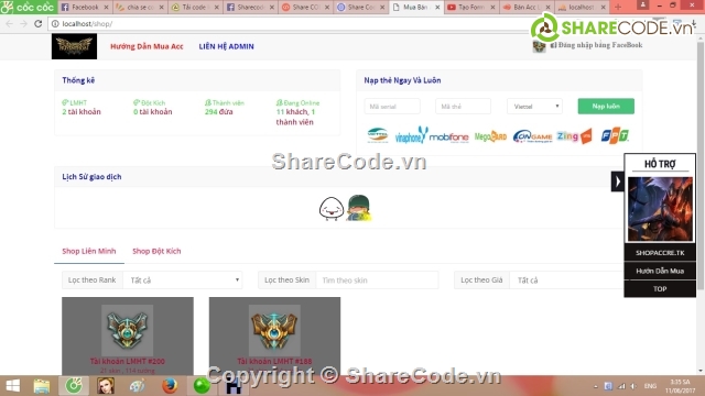 Shop Acc,Shop Acc Lien Minh,bán acc,bán code tool liên minh