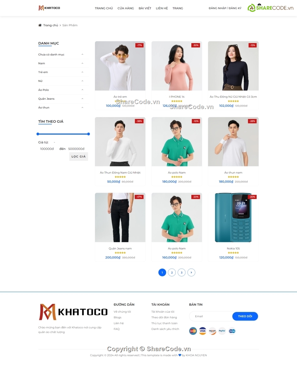 web bán quần áo,code bán áo quần,share code quần áo,Source website quần áo,đồ án quần áo,php mysql