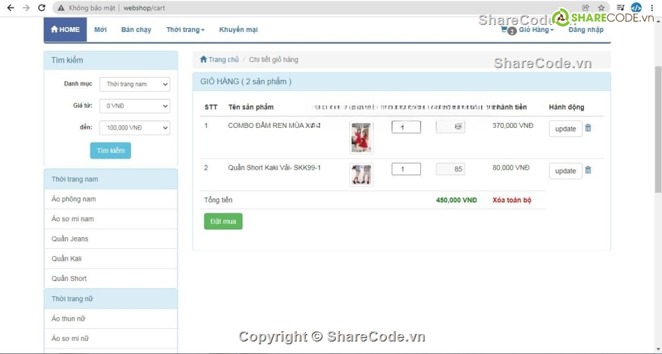 Code web bán hàng,web php,web bán quần áo,web bán hàng php