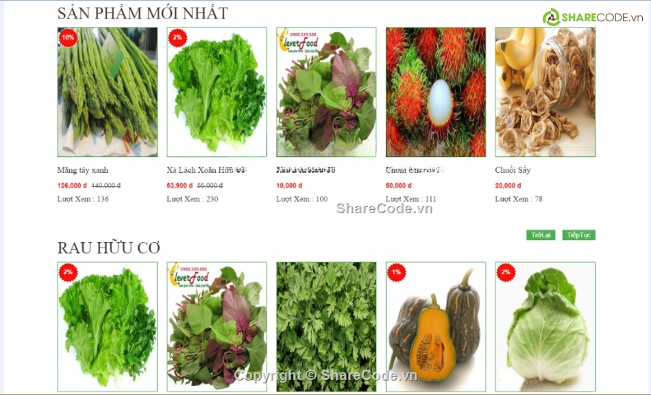 code web ẩm thực,web bán hàng php,thực phẩm sạch