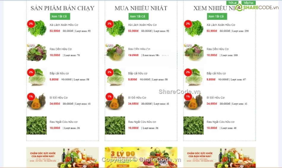 code web ẩm thực,web bán hàng php,thực phẩm sạch