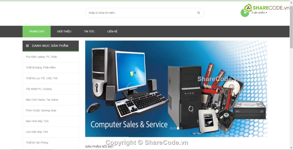 php thuần,web php,đầy đủ chức năng,website bán máy tính