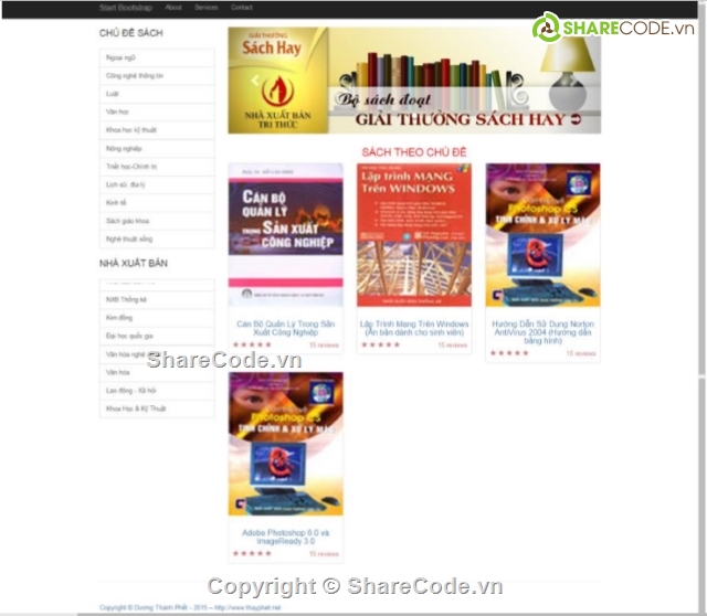 website bán sách,Bán sách MVC5,Code bằng MVC5