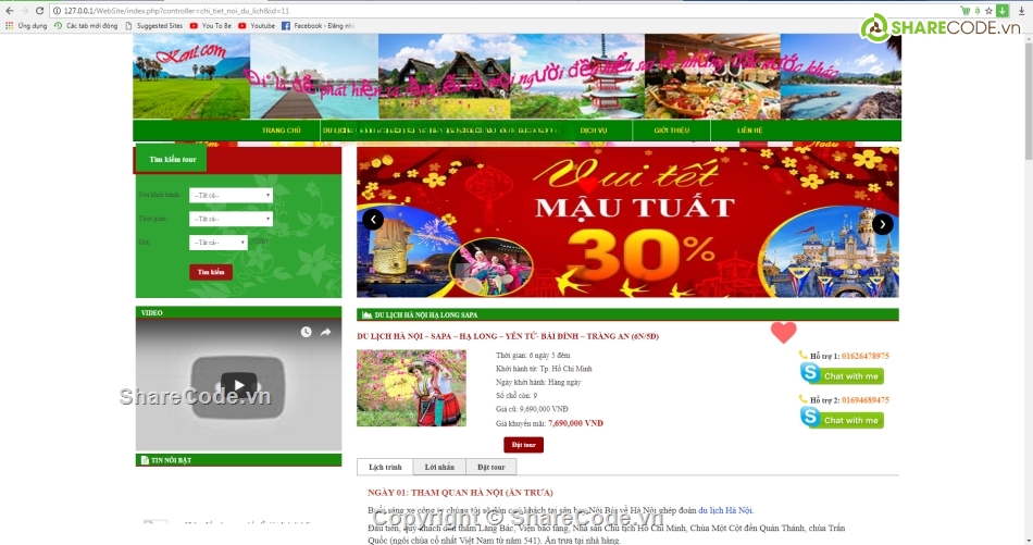 web php,web dat tour,web tour  du lịch