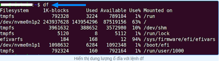 Lệnh df trong Linux với 11 ví dụ thực tế dành cho bạn Linux, ví dụ linux, df trong linux