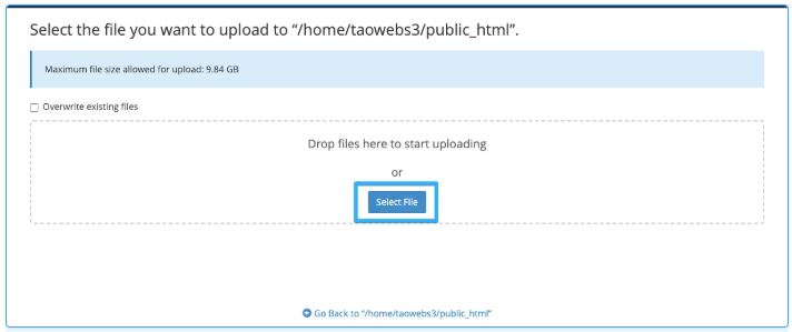 File Manager, dữ liệu lên cPanel, dữ liệu lên cPanel bằng File Manager