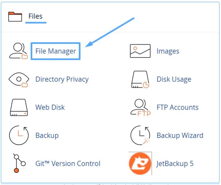 File Manager, dữ liệu lên cPanel, dữ liệu lên cPanel bằng File Manager