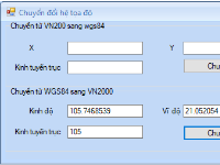Chuyển đổi hệ tọa độ vn2000 sang wgs84 và từ wgs84 sang vn2000 C#