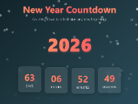 Đếm ngược năm mới hoạt hình sử dụng javascript