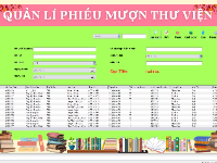 Đồ án phần mềm quản lí thư viện bằng JAVA SWING và SQLSERVER đạt 9.5 điểm đầy đủ chức năng quản trị:T,S,X,Excel giới hạn mượn tối đa mỗi sinh viên 5 quyển sách.(có cả bản Word và Slide).