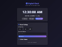 Đồng hồ kỹ thuật số có chức năng báo thức javascript