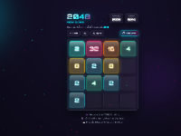Game 2048 Neon Glassmorphism Edition