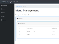 Hệ thống đặt món ăn bằng PHP đơn giản