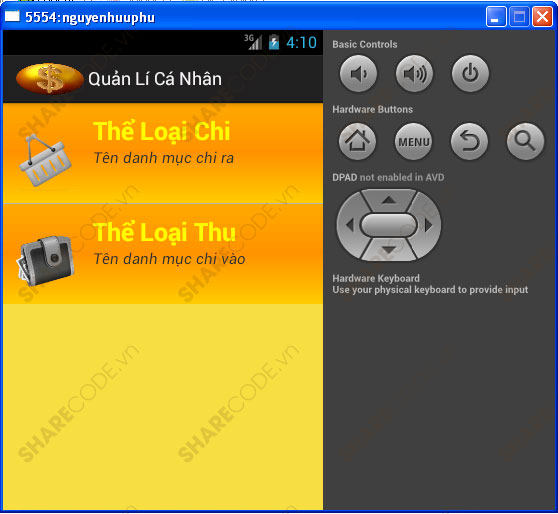 Ứng dụng quản lý tài chính cá nhân,Full code quản lý Android,quản lý thu chi,quản lý tài chính,quản lý tiền android
