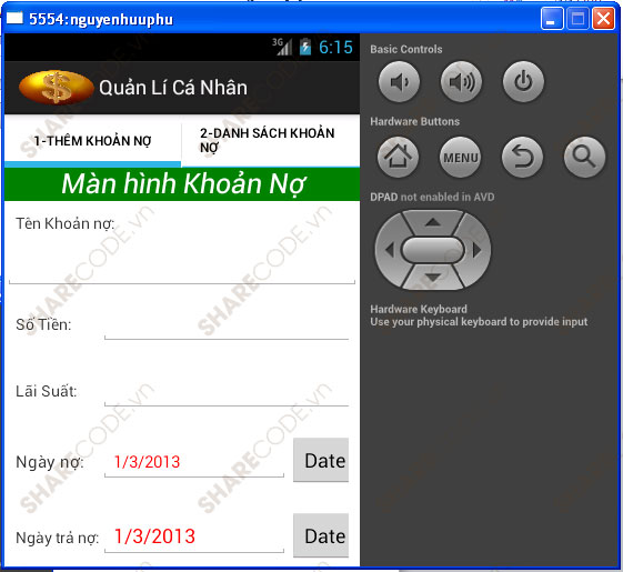 Ứng dụng quản lý tài chính cá nhân,Full code quản lý Android,quản lý thu chi,quản lý tài chính,quản lý tiền android