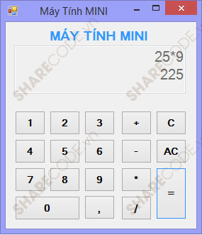 Full code Máy Tính Mini C#,code máy tính cá nhân,code máy tính cầm tay,máy tính c#,máy tính mini c#,code Máy Tính Mini C#