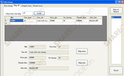 phần mềm quản lý nhà hàng,quản lý nhà hàng,VB.net + data acces,quản lý nhân viên,quản lý hóa đơn nhà hàng,code quản lý nhà hàng