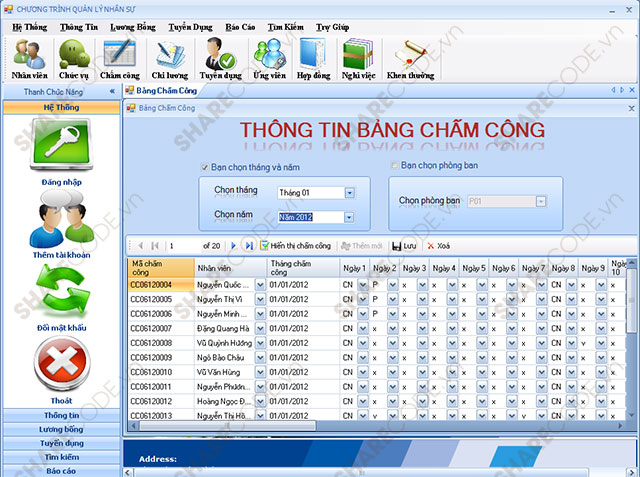 Phần mềm quản lý nhân sự, quản lý tiền lương cho công ty C#, quản lý tài sản, quản lý chấm công, quản lý nhân sự