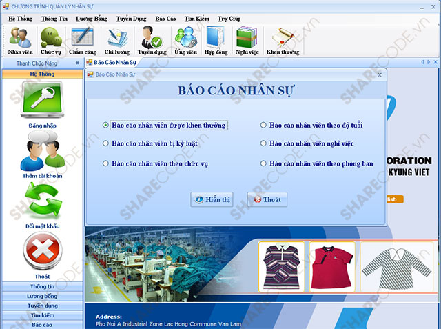 Phần mềm quản lý nhân sự, quản lý tiền lương cho công ty C#, quản lý tài sản, quản lý chấm công, quản lý nhân sự
