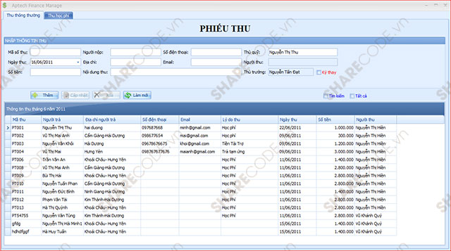 Phần mềm quản lý tài chính,quản lý thu chi trường học,quản lý học phí,chi tiêu cá nhân,quản lý tài sản,phần mềm quản lý tài chính