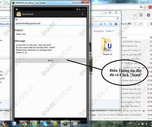 Code Gửi Mail Trong Android,send mail,email android,email send,source code gửi mail