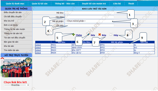 Full code Website quản lý tài sản,CNTT ASP.Net + Báo cáo,web quản lý vật chất,web quản lý cơ sở vật chất,quản lý tài sản