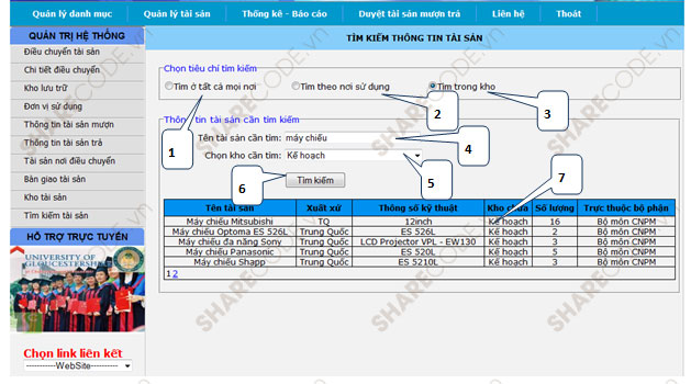 Full code Website quản lý tài sản,CNTT ASP.Net + Báo cáo,web quản lý vật chất,web quản lý cơ sở vật chất,quản lý tài sản