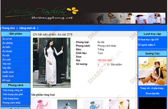 Website bán sản phẩm thời trang,web bán hàng,web thời trang,web bán quần áo,web quản lý thời trang,Website giới thiệu thời trang