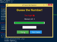 Trò chơi đoán số sử dụng Tkinter trong Python