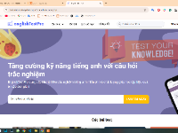 Web học và thi trắc nghiệm tiếng anh, đăng nhập bằng google