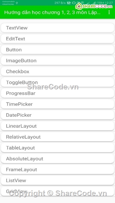 Full code bc lap trinh android,app hoc android,bao cao lap trinh android,full code bao cao lap trinh tren thiet bi di dong,app hoc android chuong 1 2 3,Lập trình Android trên thiết bị di động