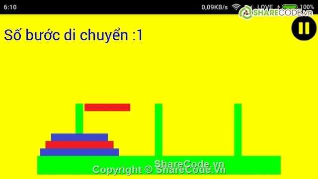 tháp hà nội,Android,Bài toán tháp hà nội,Souce code android,Tower of hà nội