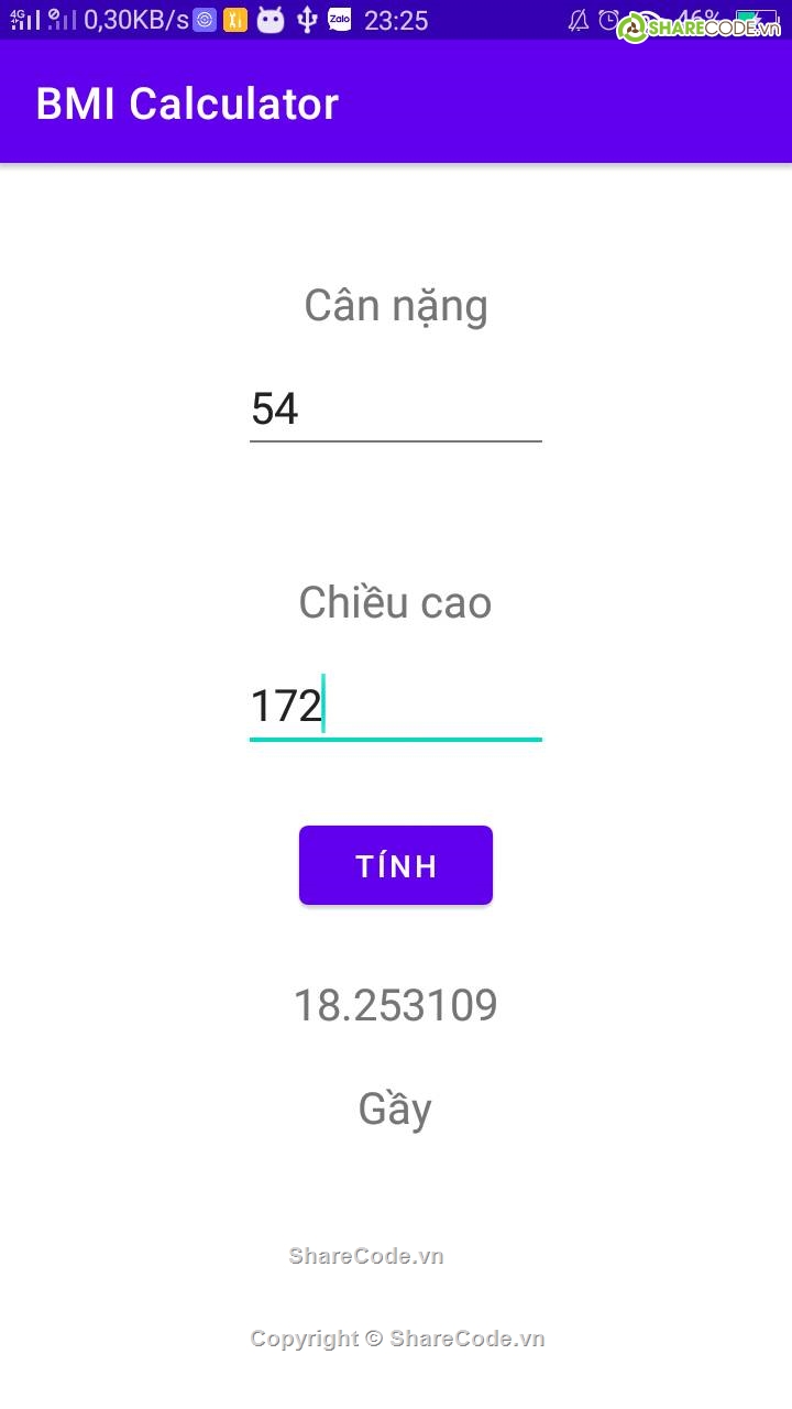 Ứng dụng Java,Ứng dụng  Android,BMI,Code Ứng dụng máy tính