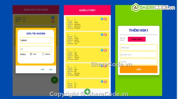 App,app android java,sqlite,app android,java,app học