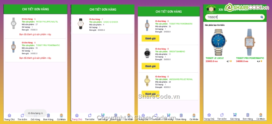 App,đồ án android,app bán hàng android,app bán hàng,đồng hồ,android