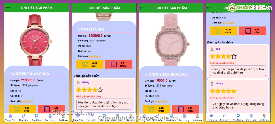 App,đồ án android,app bán hàng android,app bán hàng,đồng hồ,android