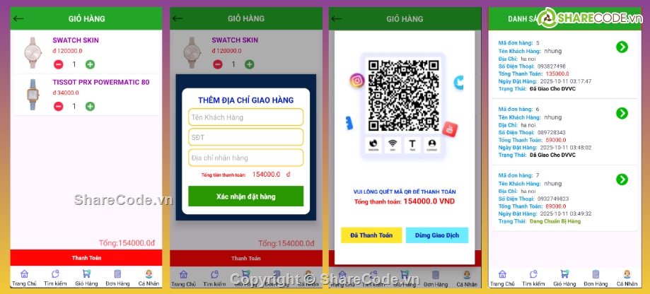 App,đồ án android,app bán hàng android,app bán hàng,đồng hồ,android