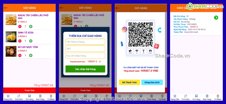 App,đồ án android,app đặt đồ ăn android,app android java,app bán hàng,đặt đồ ăn