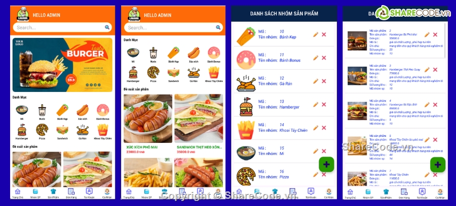 App,đồ án android,app đặt đồ ăn android,app android java,app bán hàng,đặt đồ ăn