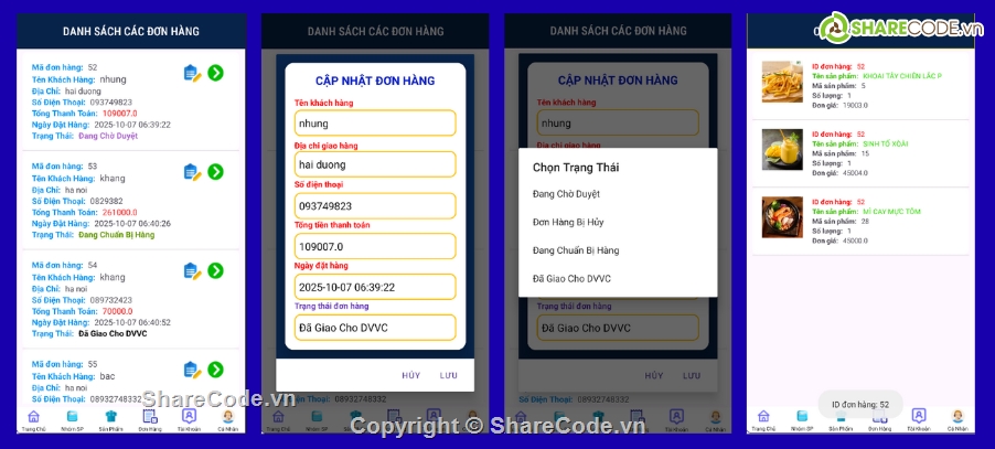 App,đồ án android,app đặt đồ ăn android,app android java,app bán hàng,đặt đồ ăn