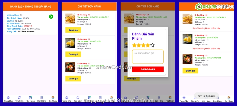 App,đồ án android,app đặt đồ ăn android,app android java,app bán hàng,đặt đồ ăn