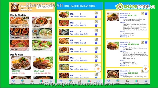 App,android,nấu ăn,app android java sqlite,app android java,app android