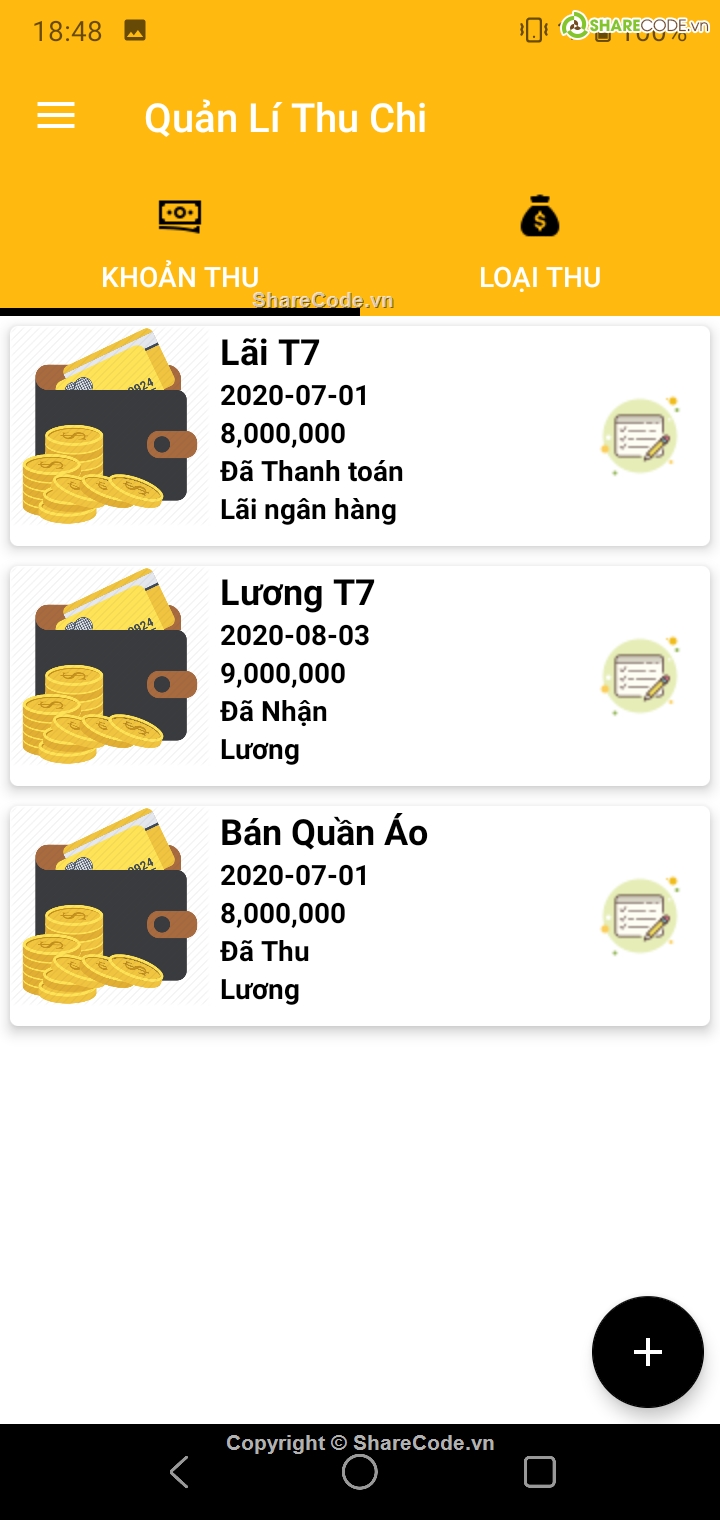 quản lý thu chi,chi tiêu android studio,quản lý chi tiêu cá nhân,source cod quản lý thu chi