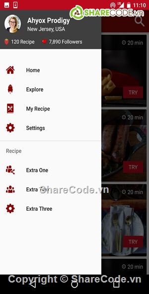 UI Android,Android studio project,Order food,Android Studio App UI Kit,Recipe v1.0